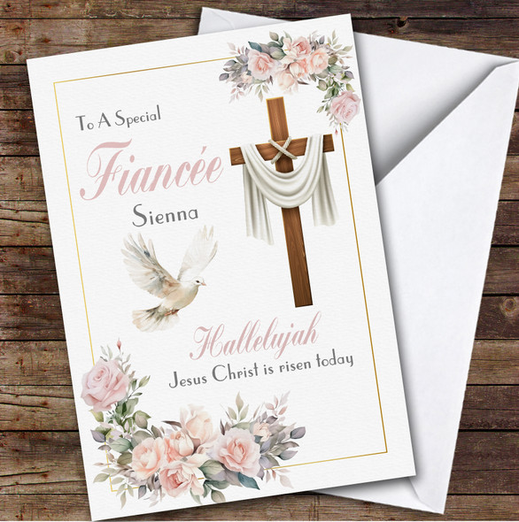 Personalised Easter Card For Fiancee Cross