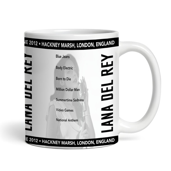 Lana Del Rey Concert Setlist Gig Mug - Hackney Marsh, London, England - June 24th 2012