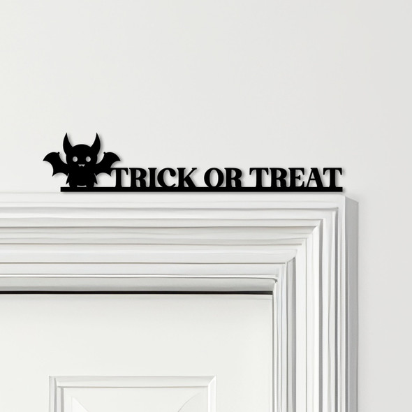 Door Topper Trick Or Treat Cute Bat Halloween Decor Various Colours Decor Sign