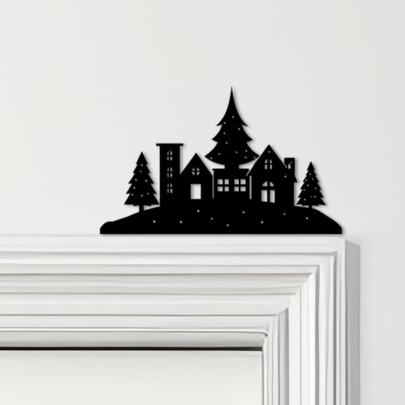 Door Topper Christmas Decor Trees Houses Various Colours Decorative Sign