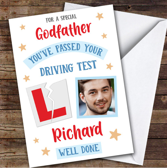 Personalised Passed Driving Test Card For Godfather Photo L Plate Star