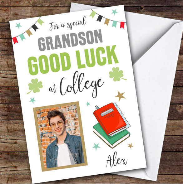 Personalised Off To College Card For Grandson Photo Books Hat