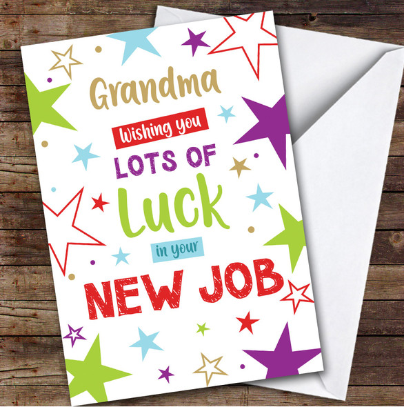 Personalised New Job Card For Grandma Bright Stars Personalised New Job Card For Grandma Bright Stars