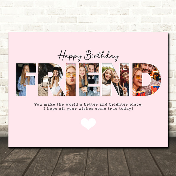 Photo Collage Pink 6-Photo Birthday Personalised Gift For Friend Print Or Canvas Photo Collage Pink 6-Photo Birthday Personalised Gift For Friend Print Or Canvas