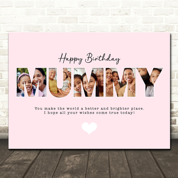 Photo Collage Pink 5-Photo Birthday Personalised Gift For Mummy Print Or Canvas Photo Collage Pink 5-Photo Birthday Personalised Gift For Mummy Print Or Canvas