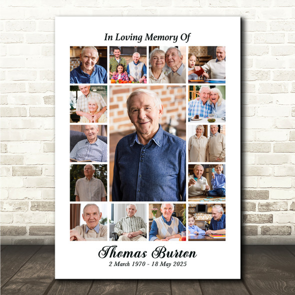 Photo Collage Memorial Personalised Gift For Anyone 15-Photo Print Or Canvas