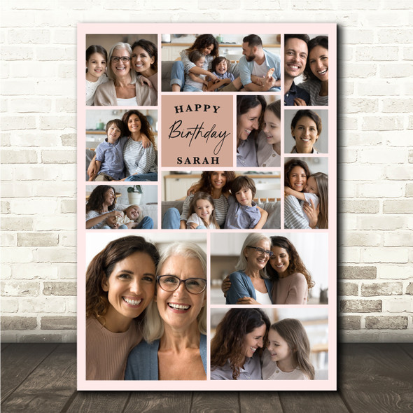 Photo Collage Birthday Personalised Gift For Anyone 12-Photo Print Or Canvas Photo Collage Birthday Personalised Gift For Anyone 12-Photo Print Or Canvas
