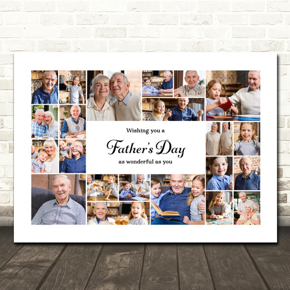 Photo Collage Father's Day Personalised Gift 22-Photo Print Or Canvas