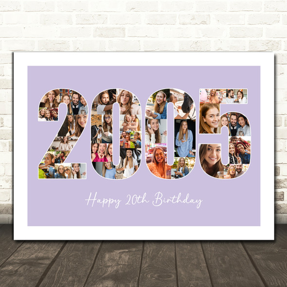 Photo Collage Purple Birthday Gift For Her 33-Photo Year 2005 Print Or Canvas Photo Collage Purple Birthday Gift For Her 33-Photo Year 2005 Print Or Canvas