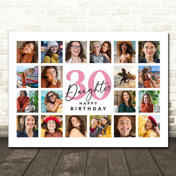 Photo Collage 30th Birthday Custom Gift For Daughter 20-Photo Print Or Canvas