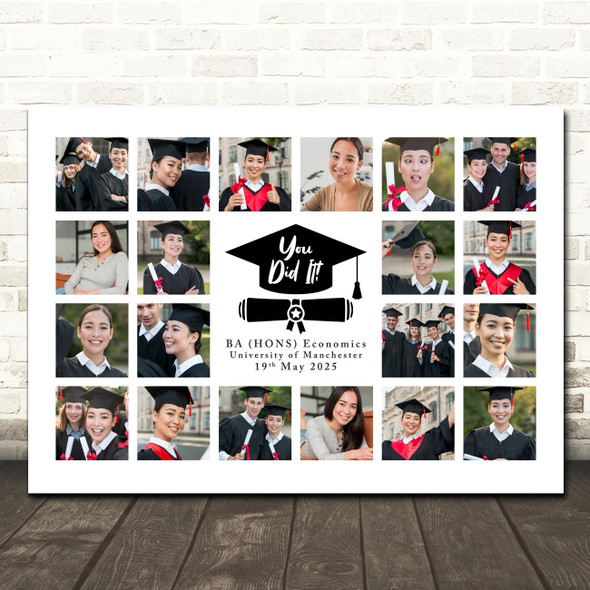 Photo Collage Graduation Gift For Student 20-Photo You Did It Print Or Canvas