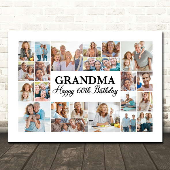 Photo Collage 60th Birthday Custom Gift For Grandma 22-Photo Print Or Canvas