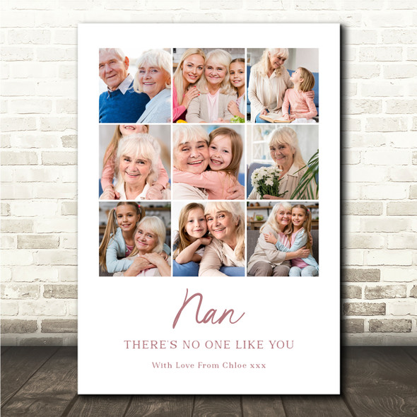 Photo Collage Gift For Nan Mother's Day 9-Photo No One Like You Print Or Canvas