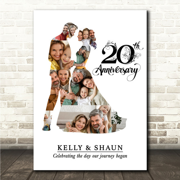 Photo Collage 20th Wedding Anniversary Custom Gift Photo Couple Print Or Canvas