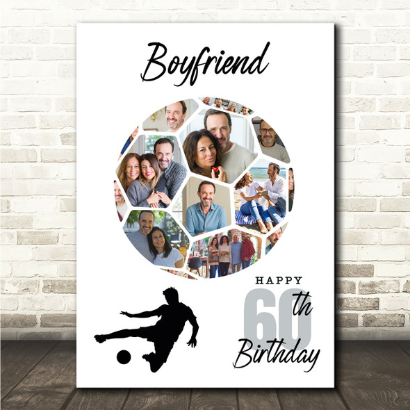 Photo Collage Print Or Canvas 60th Birthday Gift For Boyfriend 14-Photo Football