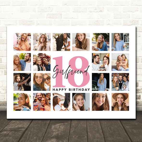 Photo Collage Print Or Canvas 18th Birthday Custom Gift For Girlfriend 20-Photo