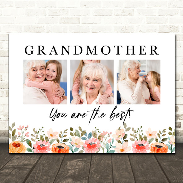 Photo Collage Gift For Grandmother Mother's Day 3-Photo You Are The Best Print