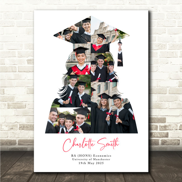 Photo Collage Graduation Gift For Student 8-Photo Female Graduate Print Canvas