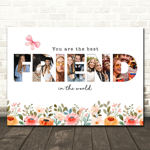 Photo Collage Floral 6-Photo Custom Gift For Friend Any Occasion Print Or Canvas