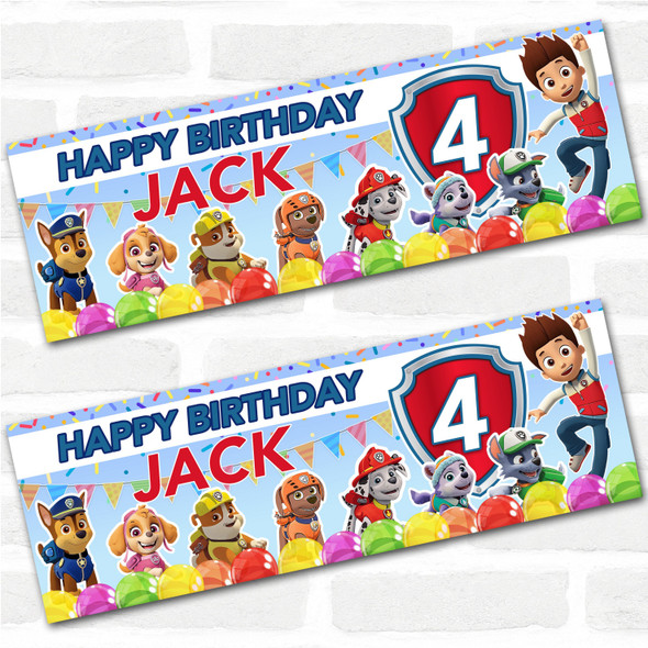 Personalised Party Banner For Kids Birthday Paw Patrol Any Age