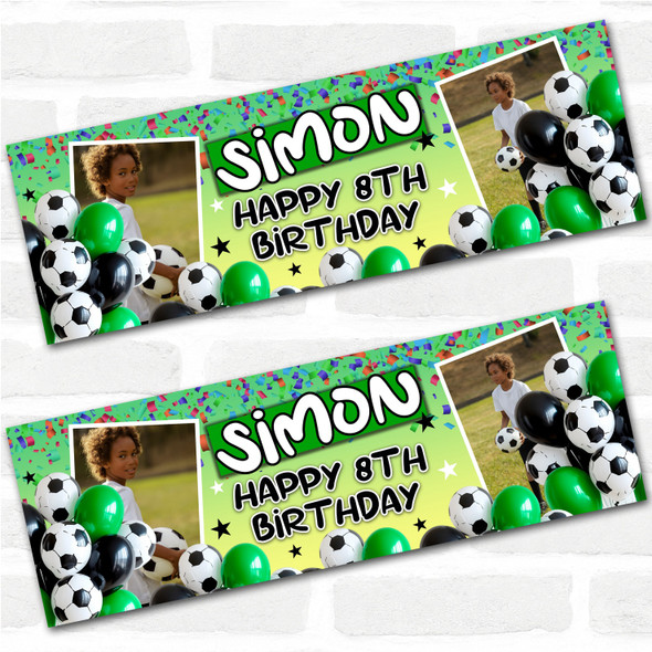 Personalised Party Banner For Kids Birthday Boys Football With Photo Any Age