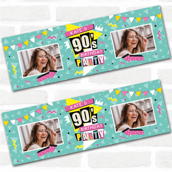 Personalised Party Banner For Birthday With Photo 1990's