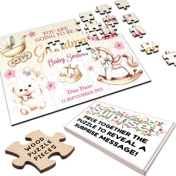 FREE WITH ORDERS OVER £30! - Going To Be A Grandma Baby Pregnancy Announcement Gift Girl Custom Jigsaw Puzzle FREE WITH ORDERS OVER £30! - Going To Be A Grandma Baby Pregnancy Announcement Gift Girl Custom Jigsaw Puzzle