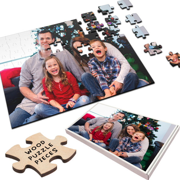 FREE WITH ORDERS OVER £30! - Any Photo Your Photo Custom Gift Family Christmas Custom Wood Jigsaw Puzzle