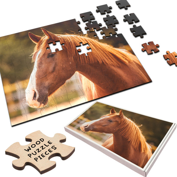 FREE WITH ORDERS OVER £30! - Any Photo Your Photo Custom Gift Pet Horse Personalised Wooden Jigsaw Puzzle