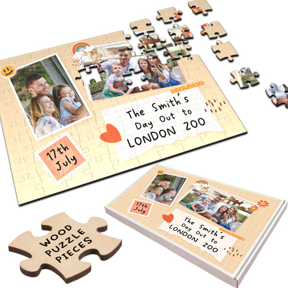 FREE WITH ORDERS OVER £30! - Family Day Out Keepsake Photo Collage Gift Personalised Wooden Jigsaw Puzzle FREE WITH ORDERS OVER £30! - Family Day Out Keepsake Photo Collage Gift Personalised Wooden Jigsaw Puzzle