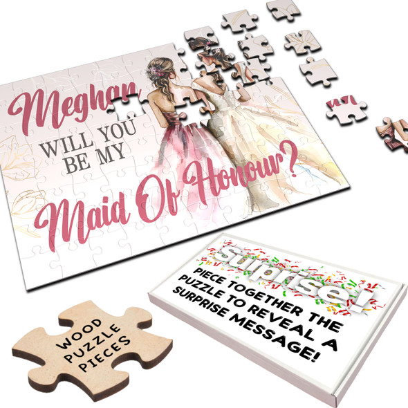 FREE WITH ORDERS OVER £30! - Will You Be My Maid Of Honour Gift Custom Personalised Wooden Jigsaw Puzzle