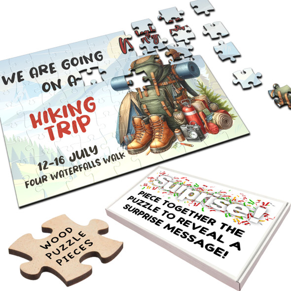 FREE WITH ORDERS OVER £30! - Any Destination Surprise Hiking Camping Trip Gift Backpack Custom Jigsaw Puzzle