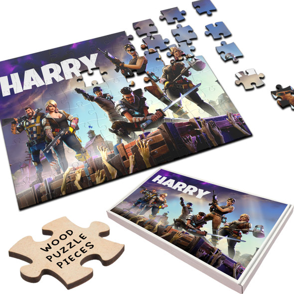 FREE WITH ORDERS OVER £30! - Fortnite Characters Gaming Kids Children's Gift Personalised Wood Jigsaw Puzzle FREE WITH ORDERS OVER £30! - Fortnite Characters Gaming Kids Children's Gift Personalised Wood Jigsaw Puzzle
