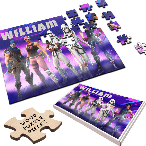 FREE WITH ORDERS OVER £30! - Fortnite Gaming Kids Children's Gift Custom Personalised Wooden Jigsaw Puzzle FREE WITH ORDERS OVER £30! - Fortnite Gaming Kids Children's Gift Custom Personalised Wooden Jigsaw Puzzle