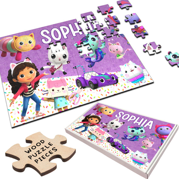 FREE WITH ORDERS OVER £30! - Gabby's Dollhouse Tv Show Girl's Kids Children's Gift Custom Wood Jigsaw Puzzle FREE WITH ORDERS OVER £30! - Gabby's Dollhouse Tv Show Girl's Kids Children's Gift Custom Wood Jigsaw Puzzle