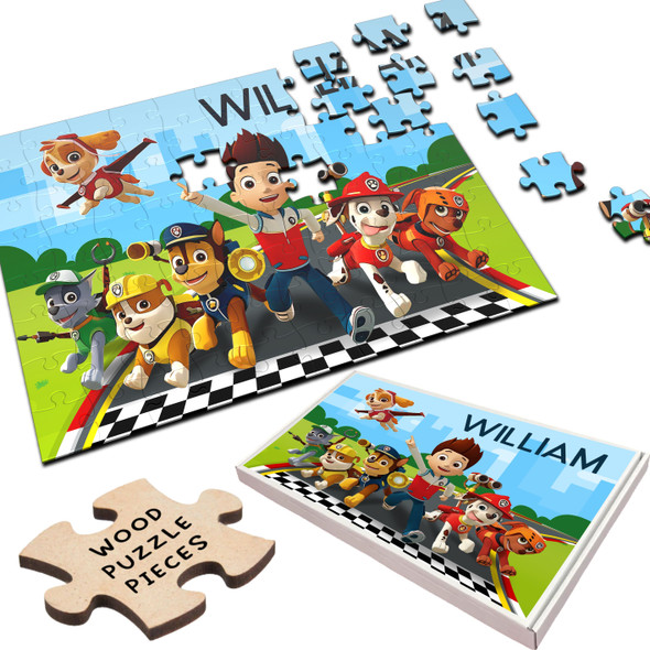 FREE WITH ORDERS OVER £30! - Paw Patrol Tv Show Gift For Kids Children Personalised Wooden Jigsaw Puzzle FREE WITH ORDERS OVER £30! - Paw Patrol Tv Show Gift For Kids Children Personalised Wooden Jigsaw Puzzle