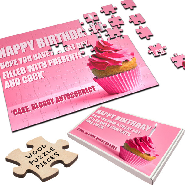 FREE WITH ORDERS OVER £30! - Funny Rude Birthday Gift Presents and Cock Personalised Wooden Jigsaw Puzzle FREE WITH ORDERS OVER £30! - Funny Rude Birthday Gift Presents and Cock Personalised Wooden Jigsaw Puzzle