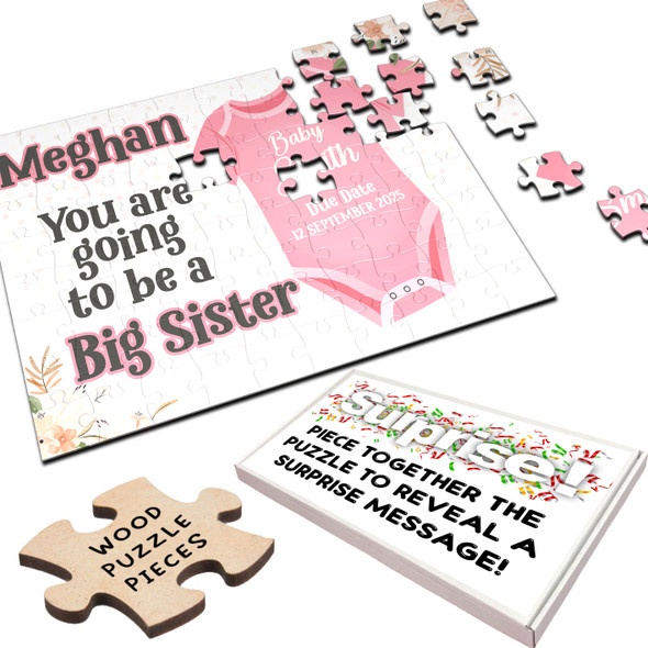 FREE WITH ORDERS OVER £30! - For Big Sister Pregnancy Announcement Gift Personalised Wood Jigsaw Puzzle FREE WITH ORDERS OVER £30! - For Big Sister Pregnancy Announcement Gift Personalised Wood Jigsaw Puzzle
