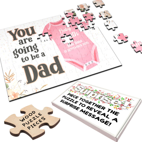 FREE WITH ORDERS OVER £30! - For Dad Pregnancy Announcement Gift Body Suit Personalised Wooden Jigsaw Puzzle FREE WITH ORDERS OVER £30! - For Dad Pregnancy Announcement Gift Body Suit Personalised Wooden Jigsaw Puzzle