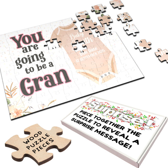 FREE WITH ORDERS OVER £30! - For Gran Neutral Pregnancy Announcement Gift Personalised Wood Jigsaw Puzzle FREE WITH ORDERS OVER £30! - For Gran Neutral Pregnancy Announcement Gift Personalised Wood Jigsaw Puzzle