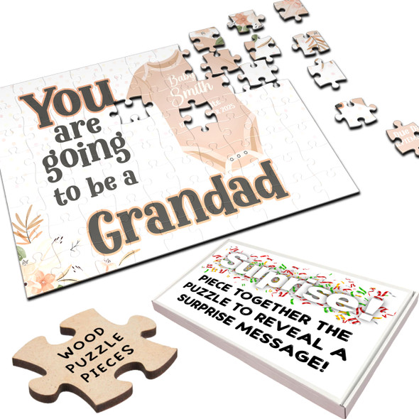 FREE WITH ORDERS OVER £30! - For Grandad Neutral Pregnancy Announcement Gift Personalised Wood Jigsaw Puzzle FREE WITH ORDERS OVER £30! - For Grandad Neutral Pregnancy Announcement Gift Personalised Wood Jigsaw Puzzle