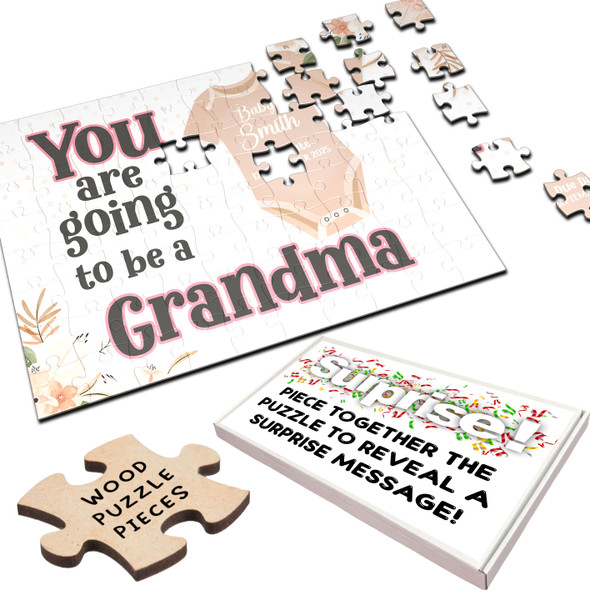 FREE WITH ORDERS OVER £30! - For Grandma Neutral Pregnancy Announcement Gift Personalised Wood Jigsaw Puzzle FREE WITH ORDERS OVER £30! - For Grandma Neutral Pregnancy Announcement Gift Personalised Wood Jigsaw Puzzle