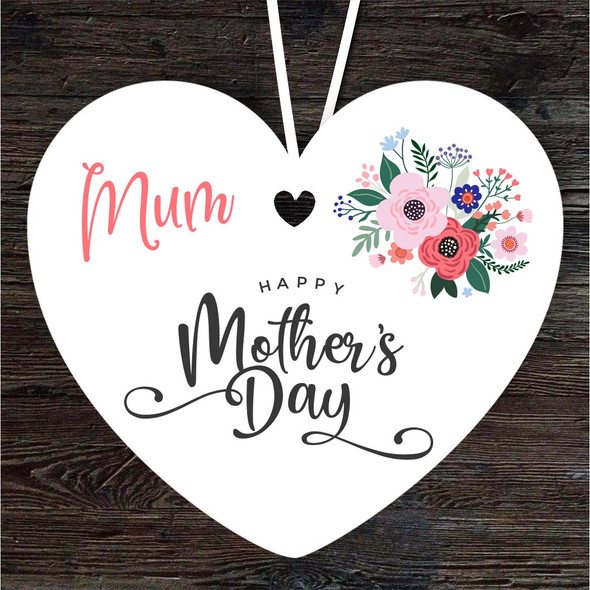 Mum Floral Mother's Day Gift Heart Personalised Hanging Ornament Mum Floral Mother's Day Gift Heart Personalised Hanging Ornament