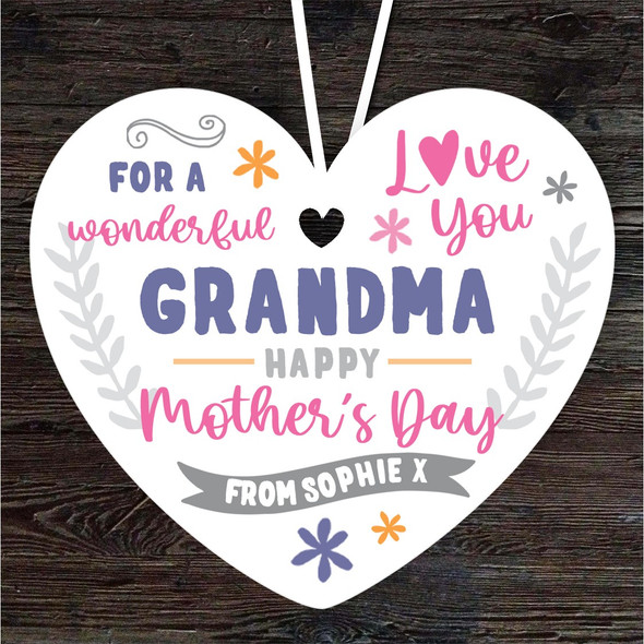 FREE WITH ORDERS OVER £20! - Grandma Happy Mother's Day Gift Love You Purple Heart Personalised Ornament