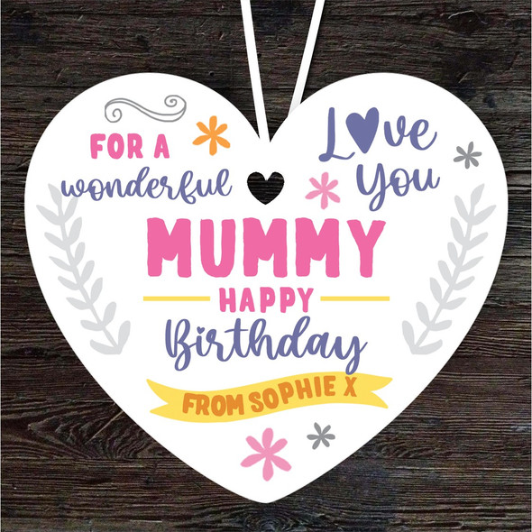 FREE WITH ORDERS OVER £20! - Mummy Happy Birthday Gift Love You Heart Personalised Hanging Ornament