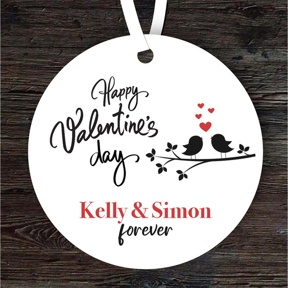 FREE WITH ORDERS OVER £20! - Love Birds Valentine's Day Gift Round Personalised Hanging Ornament