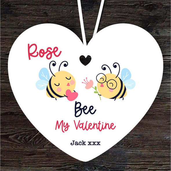 FREE WITH ORDERS OVER £20! - Bee Couple Valentine's Day Gift Heart Personalised Hanging Ornament