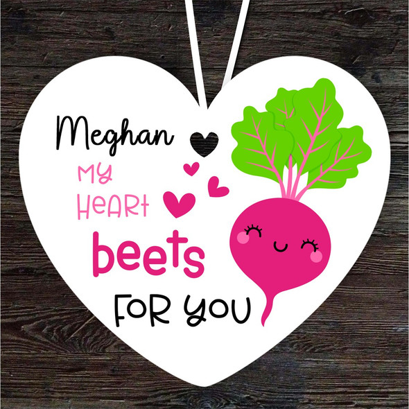 FREE WITH ORDERS OVER £20! - Beetroot Valentine's Day Gift Heart Personalised Hanging Ornament