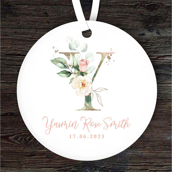 FREE WITH ORDERS OVER £20! - New Baby Girl Alphabet Letter Y Personalised Gift Keepsake Hanging Ornament