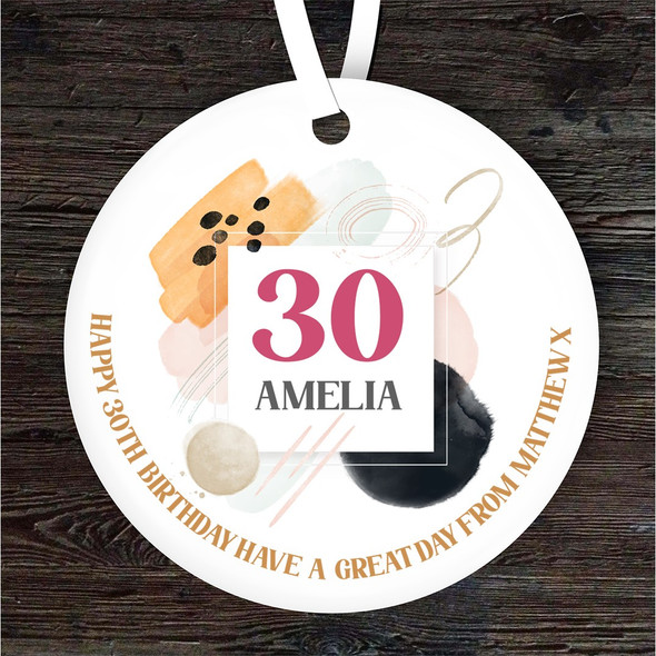 FREE WITH ORDERS OVER £20! - Special Age Birthday Pink Orange Personalised Gift Hanging Ornament